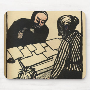 Tapis De Souris Une femme et un enfant remettent leur épargne