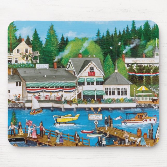 Tapis De Souris Une journée amusante aux Docks Fine Art (Devant)