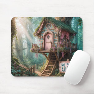 Tapis De Souris Une maison d'arbres avec une connexion amusante da