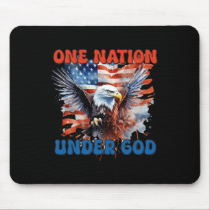 Tapis De Souris Une nation sous Dieu Drapeau 4 juillet Patriotique
