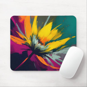 Tapis De Souris Une odyssée florale – Fleur expressive en mouvemen