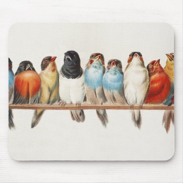 Tapis De Souris Une perche d'oiseaux Illustration de la perche Vin (Devant)