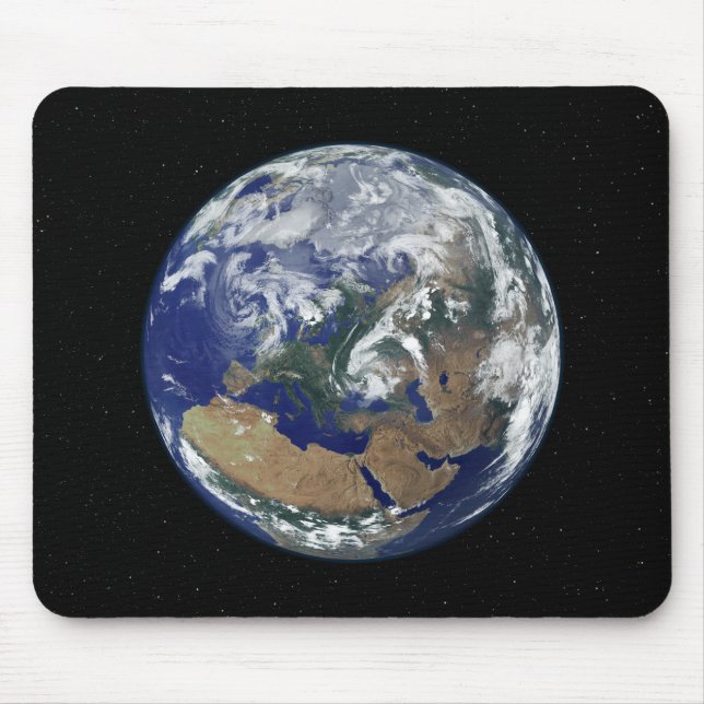 Tapis De Souris Une Terre entièrement éclairée centrée sur l'Europ (Devant)