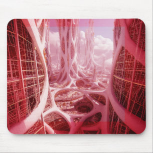 Tapis De Souris Une ville fractale futuriste