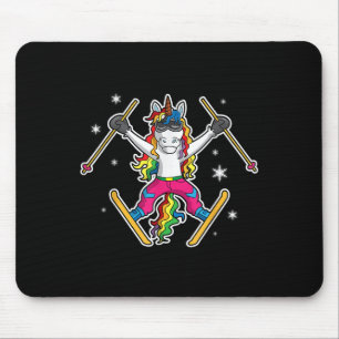 Tapis De Souris Unicorn Girls Cute Ski Team Coach Instructo