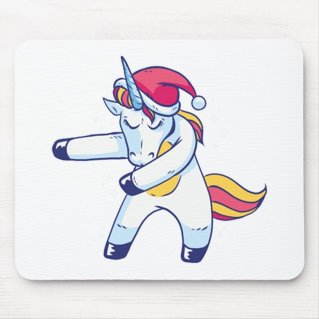 Tapis De Souris Unicorne de Noël (Devant)
