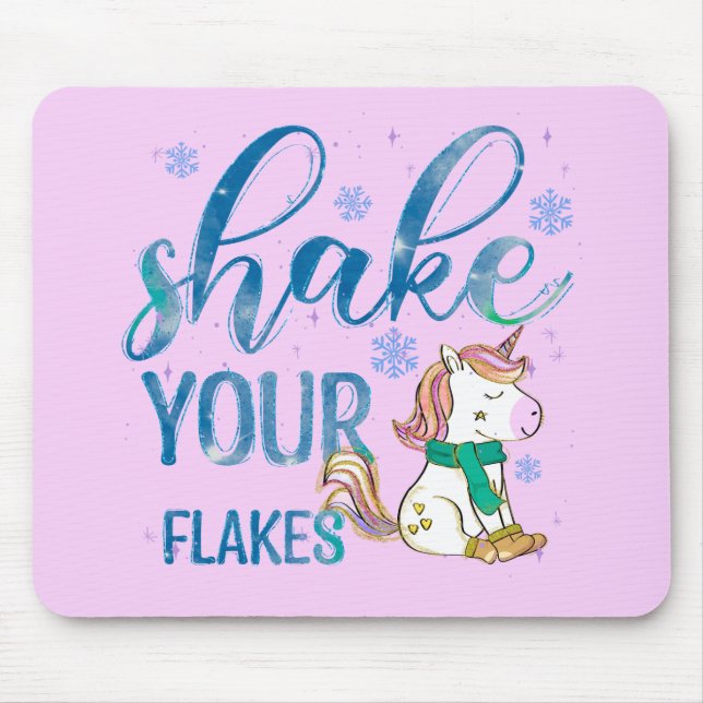 Tapis De Souris Unicorne d'hiver | Secouer vos lacs (Devant)