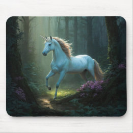 Tapis De Souris Unicorne magique en forêt enchantée