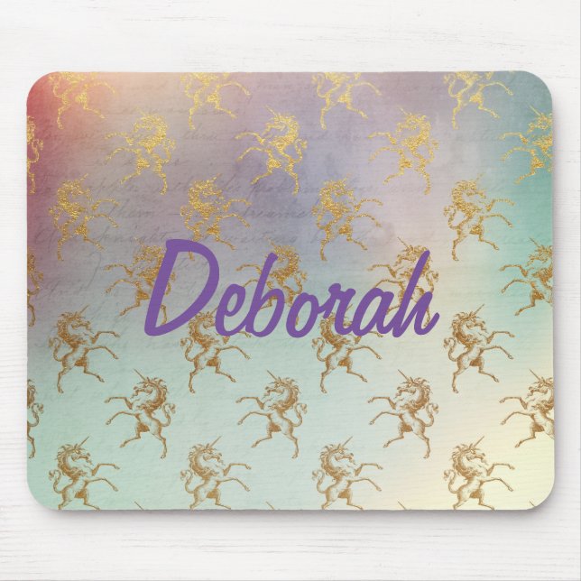 Tapis De Souris Unicornes d'or (Devant)