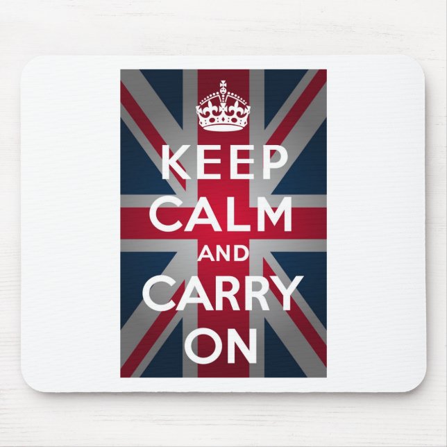 Tapis De Souris Union Jack gardent le calme et continuent (Devant)