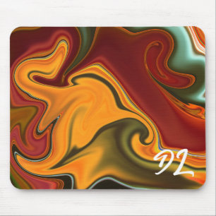 Tapis De Souris Unique Abstrait en marbre coloré Liquide Mousepad