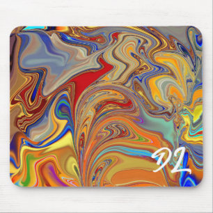 Tapis De Souris Unique Abstrait en marbre coloré Liquide Mousepad