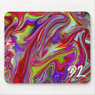 Tapis De Souris Unique Abstrait en marbre coloré Liquide Mousepad