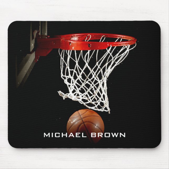Tapis De Souris Unique Basketball Artwork Votre nom Personnalisé (Devant)