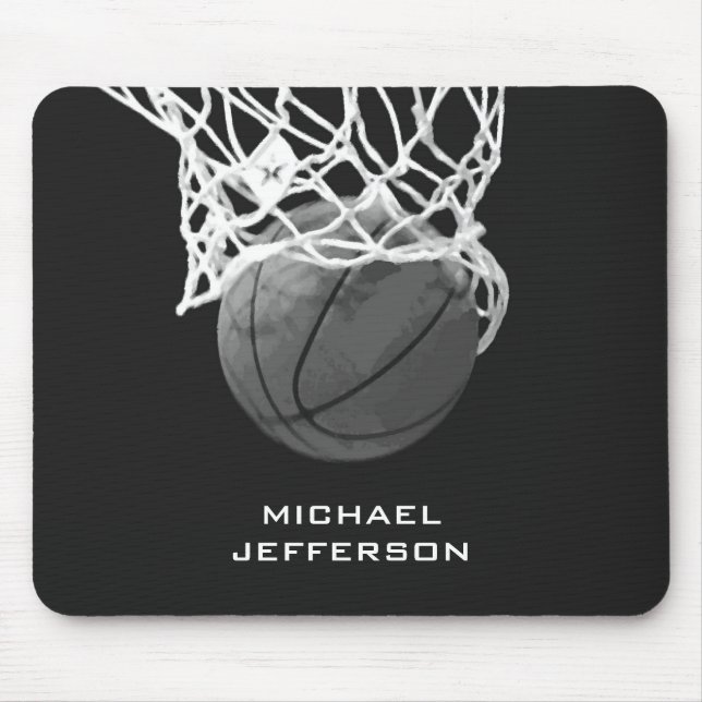 Tapis De Souris Unique Basketball Artwork Votre nom Personnalisé (Devant)
