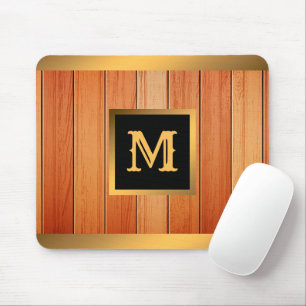 Tapis De Souris Unique Gold Luxury Wood Monogrammé