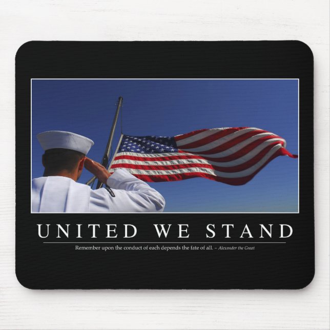 Tapis De Souris United We Stand : Citation Inspirationnelle (Devant)