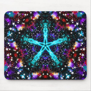 Tapis De Souris Univers Mandala Étoiles Fractales Colorées