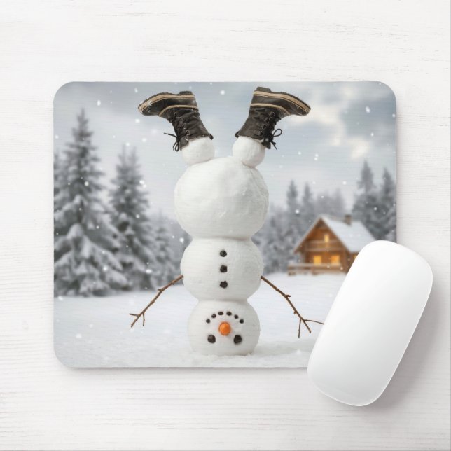 Tapis De Souris Upside Down Snowman (Avec souris)