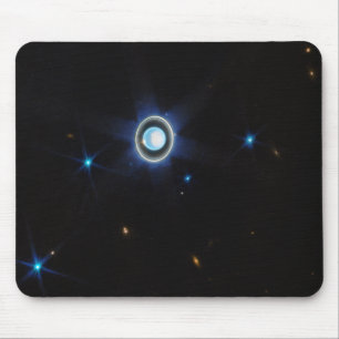 Tapis De Souris Uranus planétaire avec anneaux et lunes Image JWST