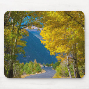 Tapis De Souris USA, Colorado. Route Flanquée Par Aspens
