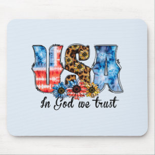 Tapis De Souris USA En Dieu, nous faisons confiance   Christian   