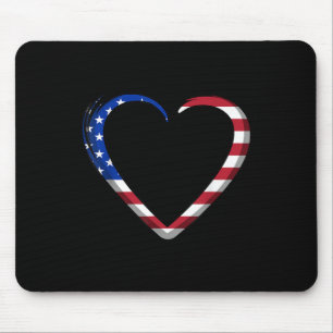 Tapis De Souris Usa Flag Heart Memorial Day Vétérinaire Graphisme