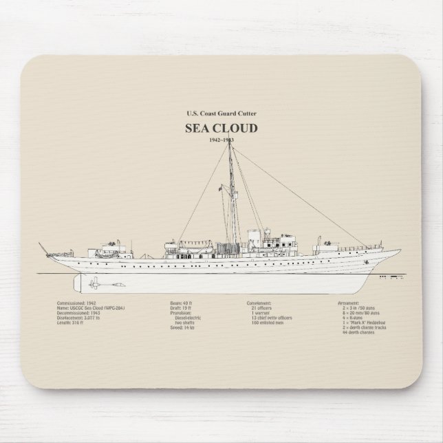 Tapis De Souris USCG Cutter Sea Cloud wpg-284 - SBD (Devant)