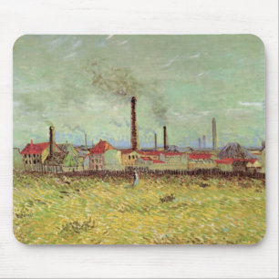 Tapis De Souris Usines à Asnières par Vincent van Gogh