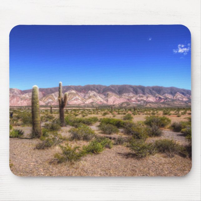 Tapis De Souris Usines de cactus de Salta Argentine et colline (Devant)