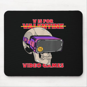 Tapis De Souris V Est Pour Jeux Vidéo (Valentine) - Amusant Gamer 