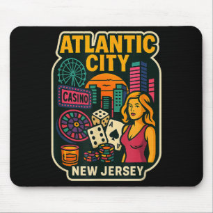 Tapis De Souris Vacances à Atlantic City New Jersey Casino Jeux