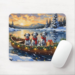 Tapis De Souris Vacances de Noël en bateau dalmate
