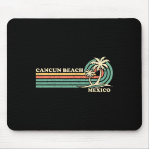 Tapis De Souris Vacances d'été vintage Retro Mexico Cancun Beach