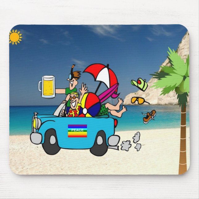 Tapis De Souris Vacances été sur la plage (Devant)