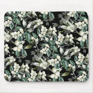 Tapis De Souris Vacances hivernales branches sainte motif noir