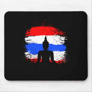 Tapis De Souris Vacances rétro thaï bouddha drapeau thaïlande
