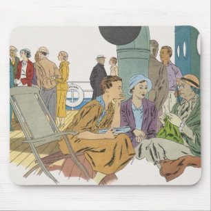 Tapis De Souris Vacances Vintage, Passagers Bateau de Croisière su