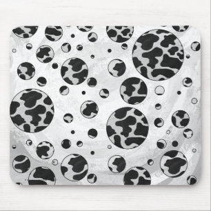 Tapis De Souris Vache à pois Imprimé noir et blanc