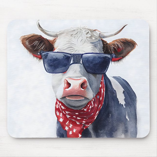 TAPIS DE SOURIS VACHE D'EAU PATRIOTIQUE BLEU BLANC ROUGE (Devant)