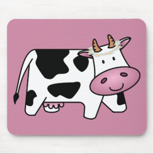 Tapis De Souris Vache debout avec marguerites