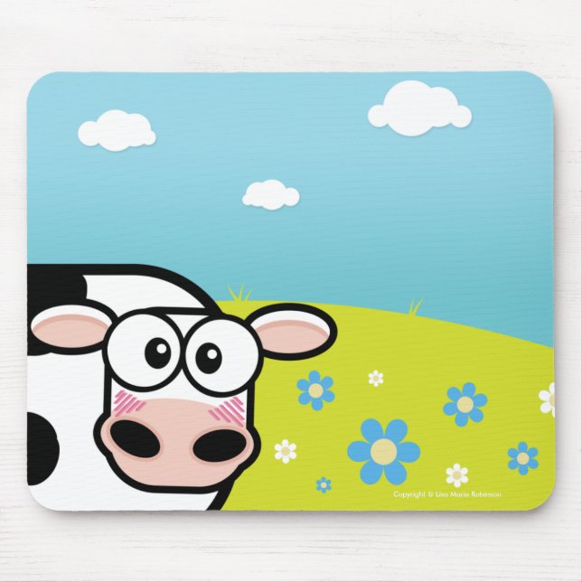 Tapis De Souris Vache Embarrassed Mousepads à bande dessinée (Devant)