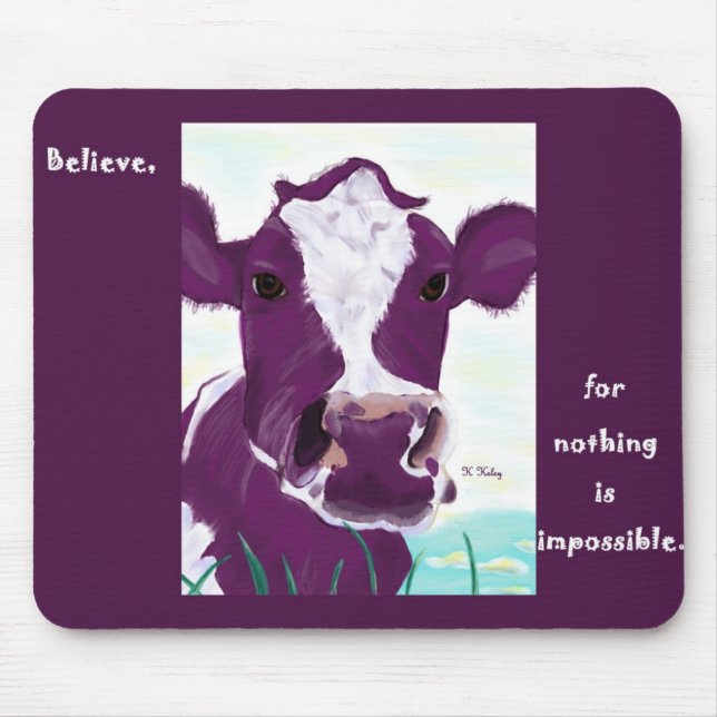 Tapis De Souris Vache pourpre très probablement contemplant le vol (Devant)