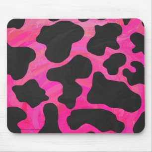 Tapis De Souris Vache rose chaud et noir