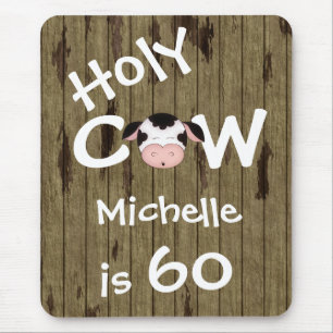 Tapis De Souris Vache sainte personnalisée 60e anniversaire Mousep