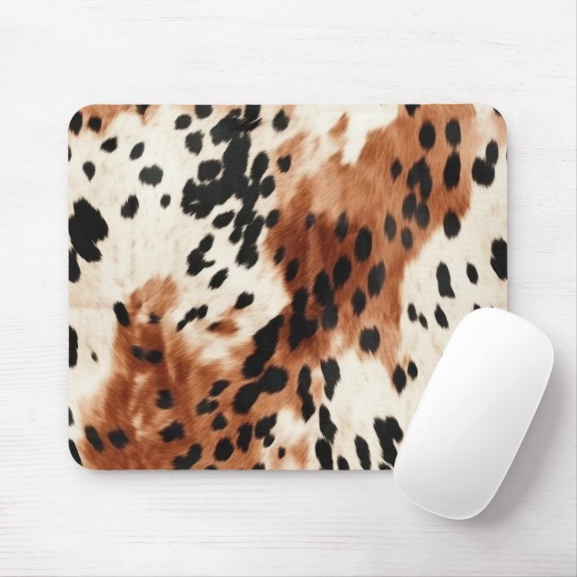 Tapis De Souris Vachette animale à la crème Brown (Avec souris)