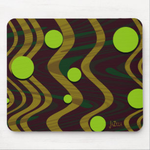 Tapis De Souris Vague de point vert or marbré