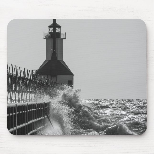 Tapis De Souris Vagues De Fierce En Niveaux De Gris St Joseph (Devant)
