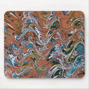 Tapis De Souris Vagues en rouge et bleu acrylique pour l'art Abstr
