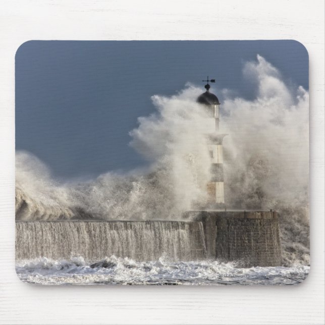 Tapis De Souris Vagues se brisant contre un phare (Devant)